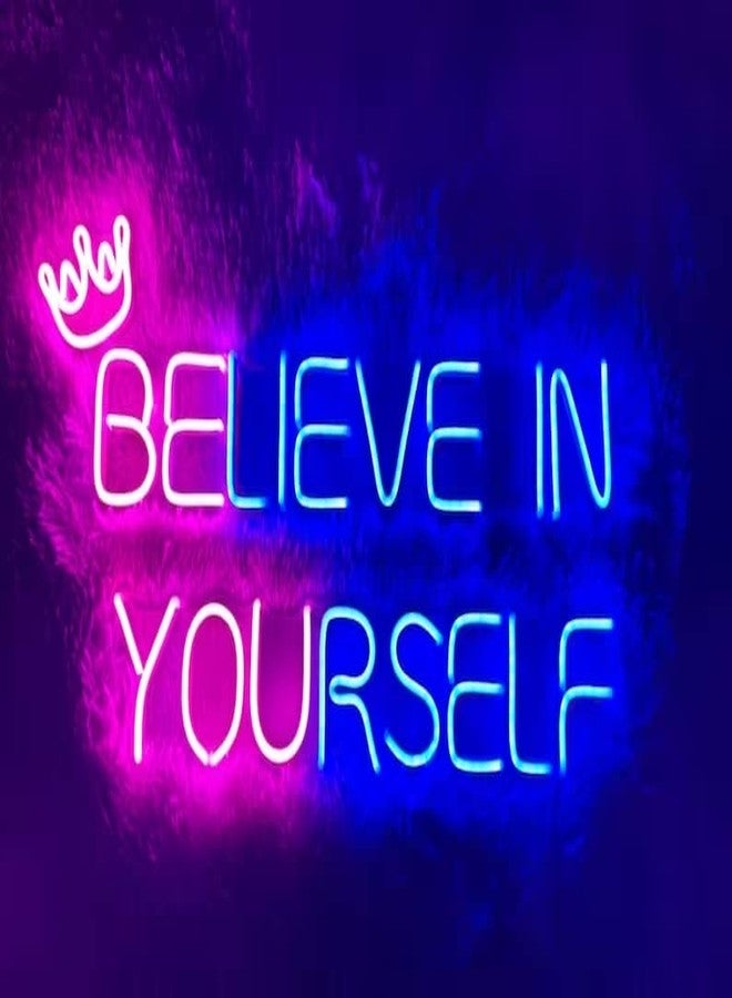 VYNES BELIEVE IN YOURSELF LED Neon Signs Light LED Art Decorative Sign - Wall Decor/Table Decor, Home Decor for Wedding Party Kids Room Living Room House Bar Pub Hotel Beach Neon Signs LED - Image 1